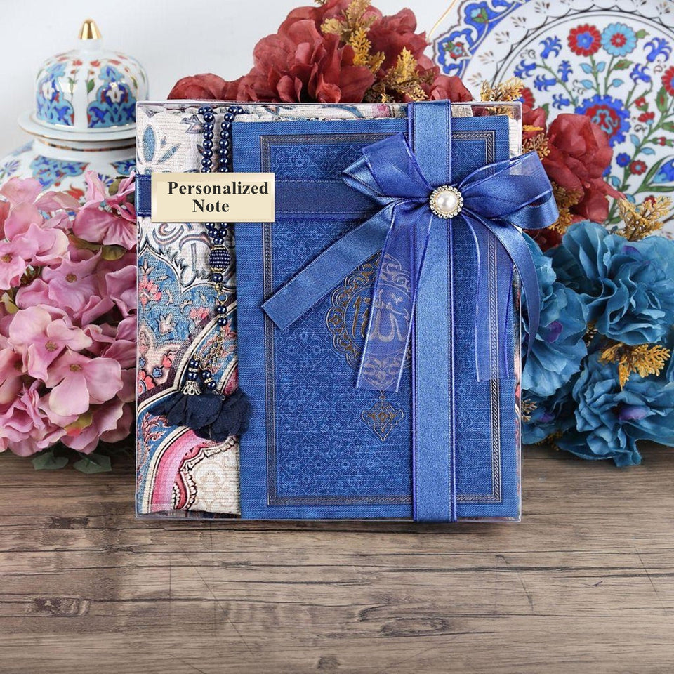 Islamic Gift Set | Luxury Prayer Rug, Tasbih, Yaseen Set | Hajj Favors | Personalized Gift | Customize Islamic Gift | Muslim Gift Set | NB