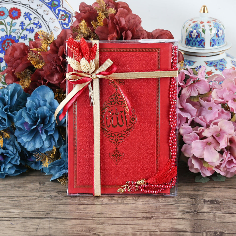 Islamic Gift Set | Luxury Tasbeeh, Yaseen Set | Hajj Favors | Personalized Gift | Customize Islamic Gift | Muslim Gift Set | Eid Gift | Red