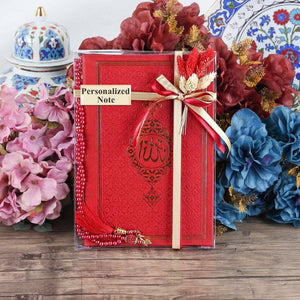 Islamic Gift Set | Luxury Tasbeeh, Yaseen Set | Hajj Favors | Personalized Gift | Customize Islamic Gift | Muslim Gift Set | Eid Gift | Red