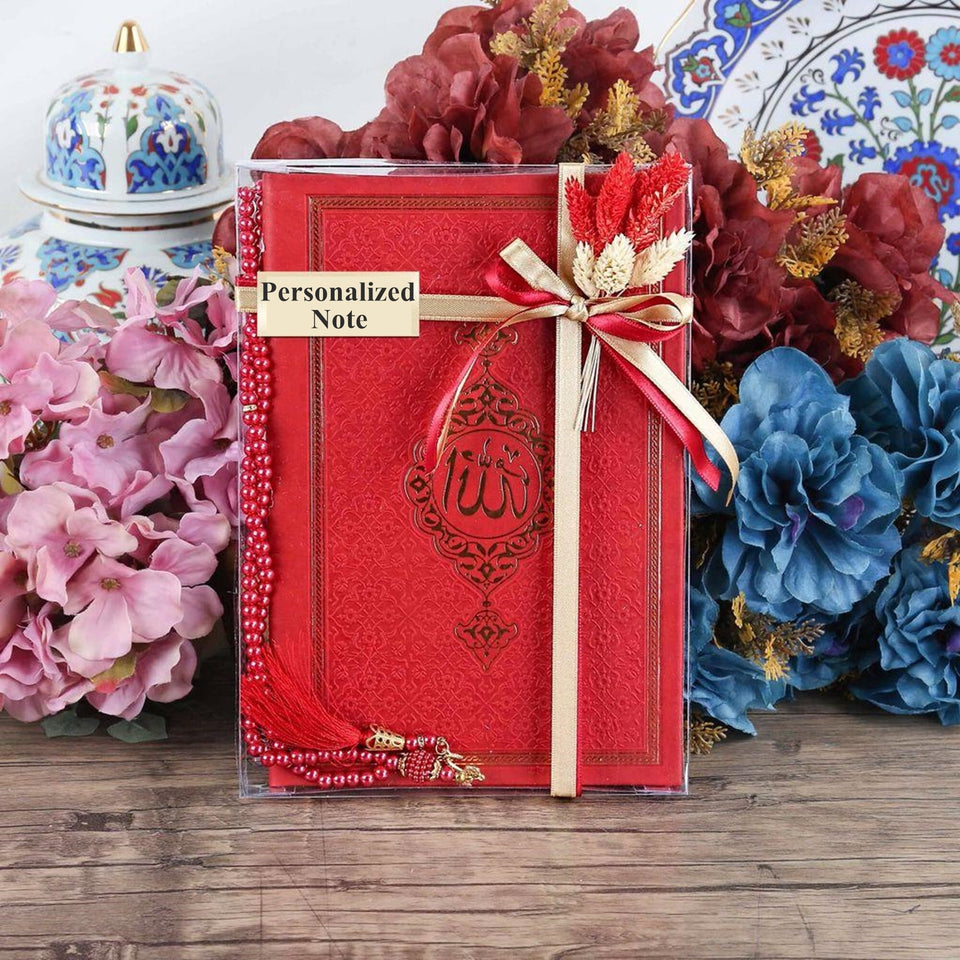 Islamic Gift Set | Luxury Tasbeeh, Yaseen Set | Hajj Favors | Personalized Gift | Customize Islamic Gift | Muslim Gift Set | Eid Gift | Red