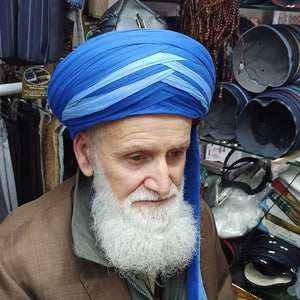 Blue Islamic Hat, Handmade Islamic Art Imamah, Unique Gift for Him, Genuine Kufi Cap, Prayer Hat, Islamic Gifts