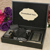 Special Design Black Wooden Gift Box | Kaaba Design Quran | Personalized Gift | Prayer Mat | Wallet | Essence | Taqiyyah | 33 Bead Tasbeeh