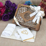 Ribbon Decorated Wooden Gift Box | Islamic Gift | Personalized Gift | Velvet Cover Quran | Prayer Mat | 99 Bead Tasbeeh | Shawl | Eid Gift