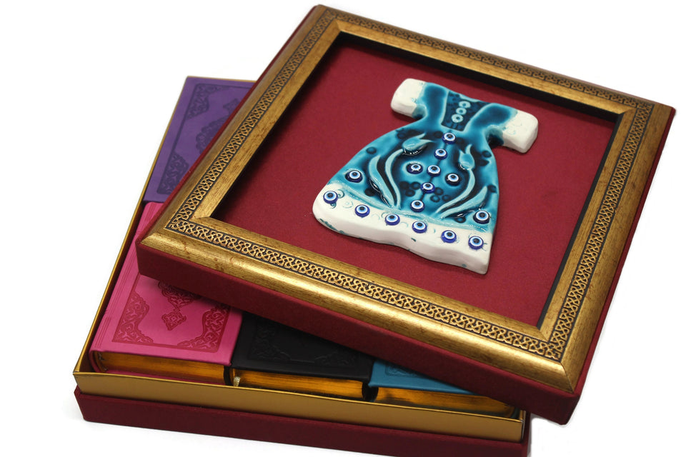 Personalized Ottoman Tile Design Gift Box | Thermo Leather Covered Quran | Islamic Gift For Men and Women |Graduation Gift |Pocket Size