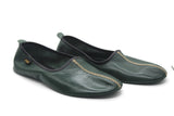 Genuine Leather Green Babouche Slippers Handmade from Soft Leather, Traditional babouche slippers, MENS traditional shoes, Home Shoes