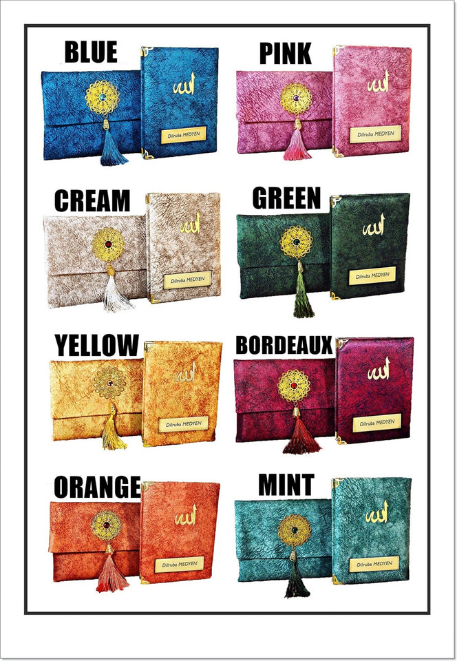 All in One Yaseen Book Set, Yaseen Favors, Nubuck Cover Bag and Yaseen Book, Quran Favors, Quran Gift Set, Turkish Arabic Yaseen