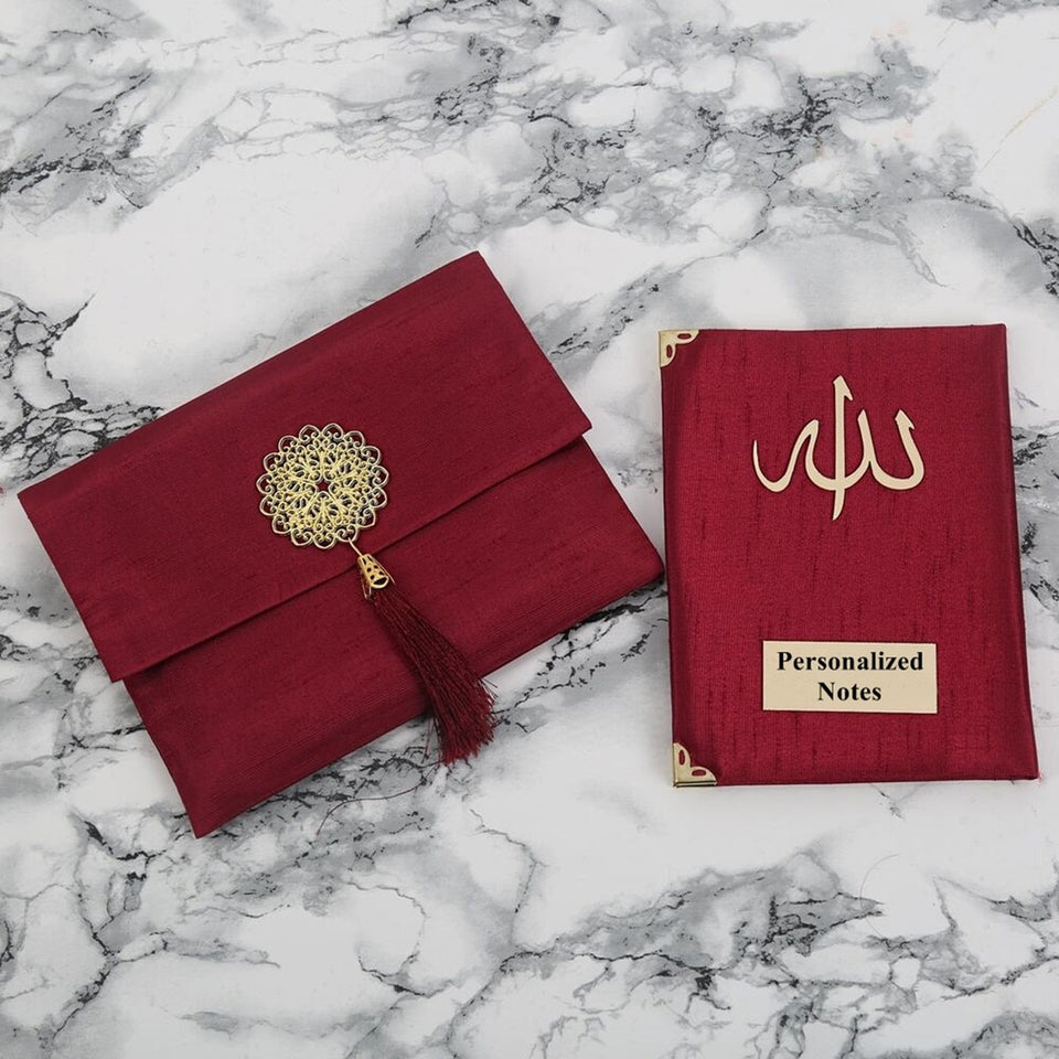 Personalized Red Islamic Gift Box | Yaseen Book | Sajadah | Personalized Gift | 99 Beads Tasbih | Gift For Him | Gift For Her