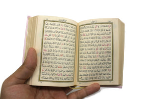 Svijetlo ružičasta džepna veličina Sveti Kur'an, 8x11 cm arapski Kur'an, termo koža Kur'an, moshaf, islamska knjiga, mini Kur'an, putna veličina Kur'ana BHFB