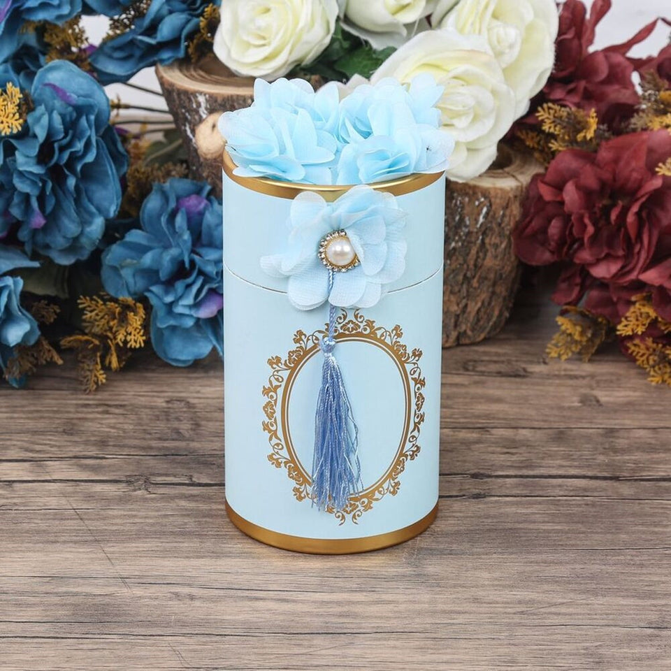 Personalized Blue Cylinder Box | Luxury Shawl | Islamic Gift | Personalized Gift | Unique Gift | Gift For Him | Gift For Her
