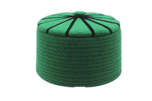 58 cm SALE Gaskiyar Jikin Hulun Musulunci, Baklawa Design Green zuwa Baƙar fata Kufi Cap, Addu'ar Musulmi Maza Kufi Hat