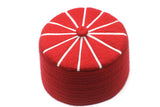 58 i 59 cm AKCIJA Pravi islamski šešir od filca, Baklawa dizajn od crvene do bijele muslimanske kufi kape, muški muslimanski šešir za molitvu kufi