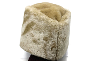 Large Caucasian Russian Kubanka, Cream Faux Fur Astrakhan Cap, Karakul Hat Winter Cap, Cossack Winter Hat Papaha, Jinnah Cap