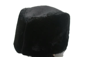 Großer Verkauf kaukasische russische Kubanka, schwarze Astrachan-Mütze aus Kunstpelz, Karakul-Hut-Wintermütze, Kosaken-Wintermütze Papaha, Jinnah-Mütze