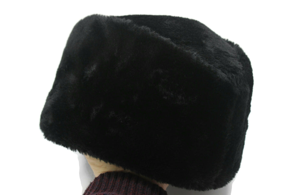 Large SALE Caucasian Russian Kubanka, Black Faux Fur Astrakhan Cap, Karakul Hat Winter Cap, Cossack Winter Hat Papaha, Jinnah Cap