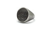 Ayah 4 of Suratul Hadid Silver Ring, Wa huwa ma akum aynama kuntum Ring for Men, Personalized Calligraphy Ring, Islamic Art