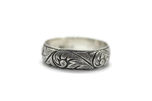 Fede nuziale in argento autentico stile Kalemkari anatolico, anelli per coppie, fede nuziale unica in stile anatolico