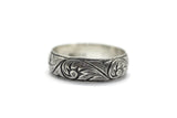 Tunay na Anatolian Kalemkari Style Silver Wedding Ring, Couples Rings, Unique Anatolian Style Wedding Band