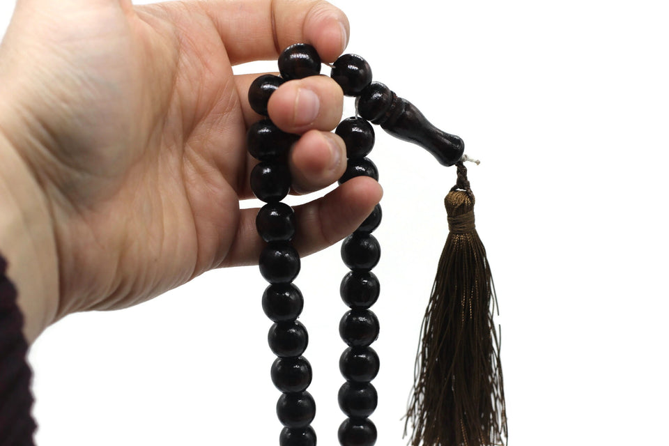 11 mm Genuine Hornbeam Wood Tasbih, 99 Beads Large Size Tasbeeh, Misbaha Tasbih Tesbih Tijani tasbih subha prayer beads