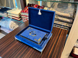 Lux Velvet Quran Box | Blue Quran Gift Set | Islamic Wedding Gift | Islamic Home Gift | Islamic Graduation Gift | Muslim Gifts