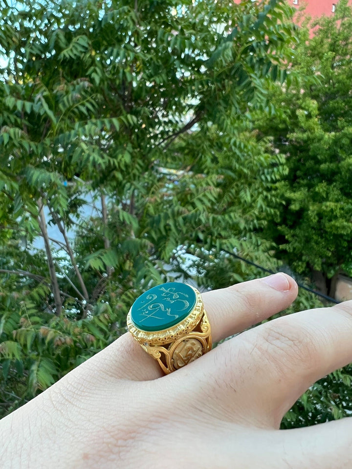 Gold Emerald Stone Ring | Bohemian Rêves