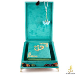 Velvet Quran Tasbeeh Islamic Gift Box | Turquoise Quran Gift Set | Islamic Wedding Gift | Islamic Home Gift | Islamic Graduation Gift