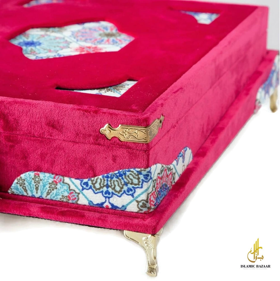 Velvet Quran Tasbeeh Islamic Gift Box | Red Quran Gift Set | Islamic Wedding Gift | Islamic Home Gift | Islamic Graduation Gift