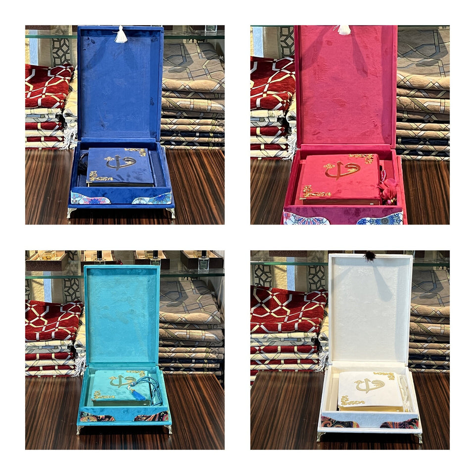 Islamic Gift, Choose Your Color Velvet Quran Tasbeeh Islamic Gift Box, Velvet Quran Gift Set, Islamic Wedding Gift, Islamic Home Gift