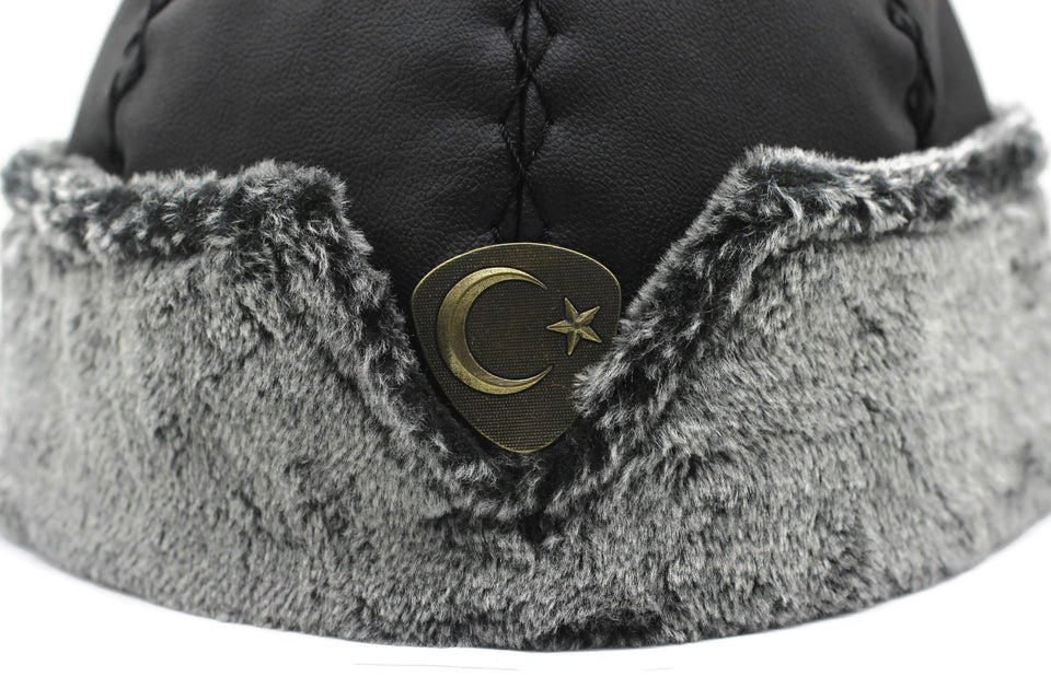 Hat Turki Dirilis Ertugrul Ottoman Kayi Bork, Topi Musim Sejuk Kulit Bulu Ertugrul Dirilis, Topi Cosplay Dirilis