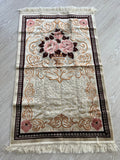 Pink Roses Lux Prayer Mat, Velvet Fabric Sajjada, Traditional Musallah, Prayer Rug, Janamaz Hajj Umrah Gift, Muslim Gift Set