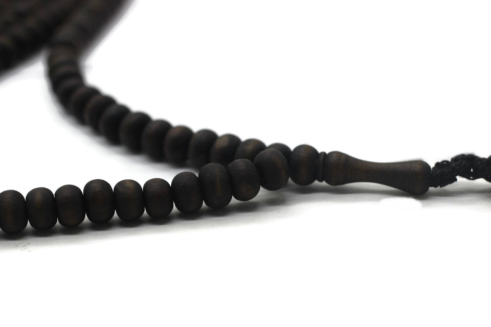 Matte Black Genuine Olive Wood Beads with a tassel, 500 Beads Misbaha Tasbih Zikr Tasbeeh Tesbih 7.5 mm Dhikr Prayer Beads