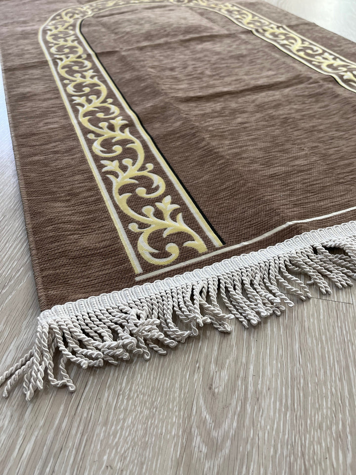 Dar es Salaam Lux Prayer Mat, Chenille Fabric Sajjada, Lightweight Musallah, Prayer Rug, Janamaz Hajj Umrah Gift, Muslim Gift Set