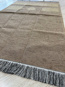 Brown Kaaba Kiswah Inspired Prayer Mat | Musallah | Masjid al Haram Sajjada | Prayer Rug | Janamaz