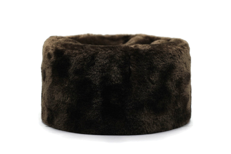 XLARGE Ghazi Muhammad Hat, Brown Faux Fur Astrakhan Cap, Caucasian Kubanka, Karakul Hat Winter Cap, Cossack Winter Hat Papaha, Chechen hat