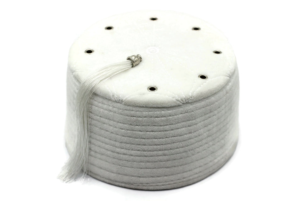 Genuine Egyptian Turkish White Fez Tarboush Hat White Tassel, with 7 holes Doctor Who Fez Hat Costume Accessories