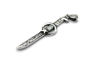 925 Silver Crescent Sword Necklace, Crescent Star Necklace Pendant, Islamic Necklace, Seljuk Sword necklace