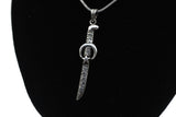 925 Silver Crescent Sword Necklace, Crescent Star Necklace Pendant, Islamic Necklace, Seljuk Sword necklace