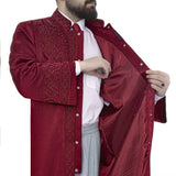 Bordeaux Mawlawi Jubbah S, M, L, Muslim Mens Prayer Dress, Islamic Clothing, Lux Embroidered Thobe, Jubba Thawb Abaya for Muslim Men