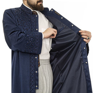 Royal Blue Ajyad Imams Jubbah S, M, L, XL Muslim Mens Prayer Dress, Islamic Mens Clothing Kaftan, Lux Embroidered Thobe, Jubba Thawb Bisht