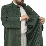 Green Al-Biruni Jubbah S, M, L, XL Muslim Mens Prayer Dress, Islamic Mens Clothing Kaftan, Lux Embroidered Thobe, Jubba Thawb Bisht