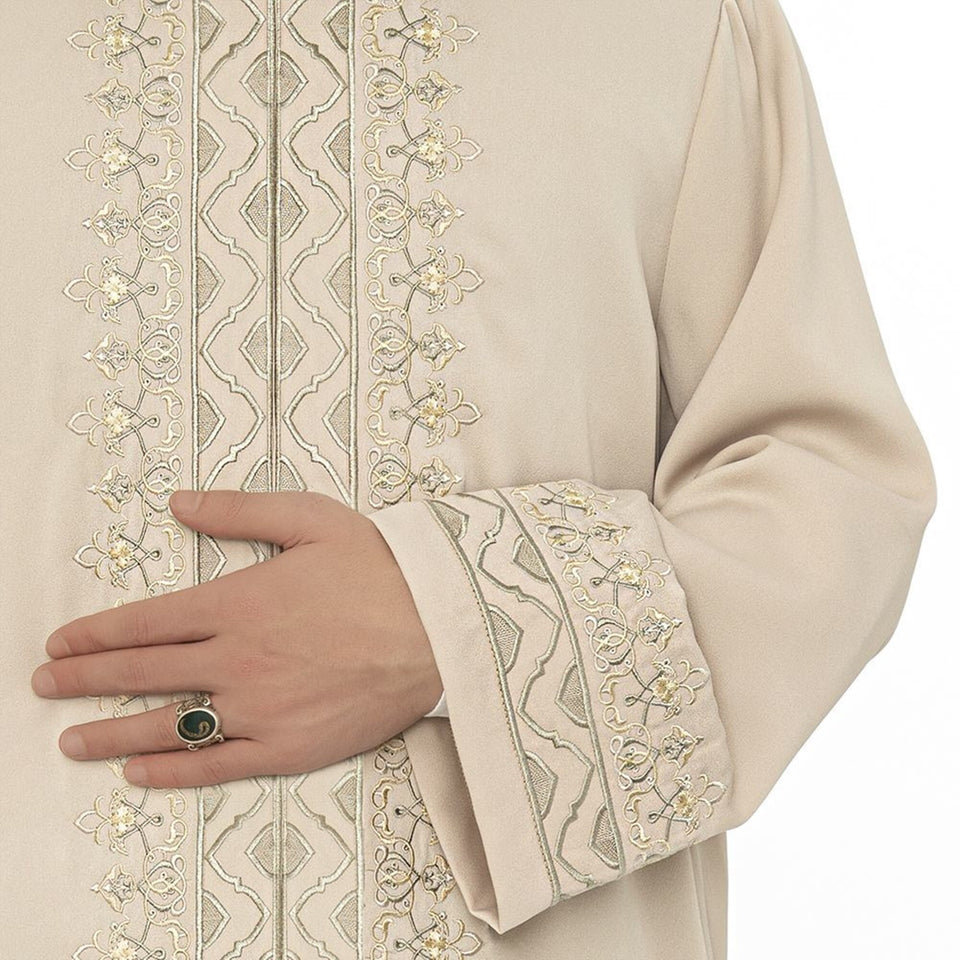 Lux Oghuz Khan Jubbah S, M, L Muslim Mens Prayer Dress, Islamic Mens Clothing Kaftan, Lux Embroidered Thobe, Jubba Thawb Bisht