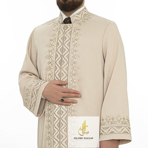 Lux Oghuz Khan Jubbah S, M, L Muslim Mens Prayer Dress, Islamic Mens Clothing Kaftan, Lux Embroidered Thobe, Jubba Thawb Bisht