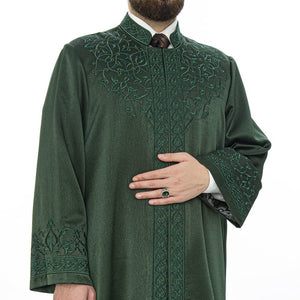 Emerald Green Kapudan Pasha Jubbah S, M, L Muslim Mens Prayer Dress, Islamic Mens Clothing Kaftan, Lux Embroidered Thobe, Jubba Thawb Bisht