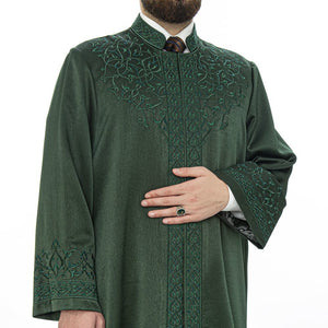 Emerald Green Kapudan Pasha Jubbah S, M, L Muslimanska muška molitvena haljina, islamska muška odjeća kaftan, Lux vezeni Thobe, Jubba Thawb Bisht
