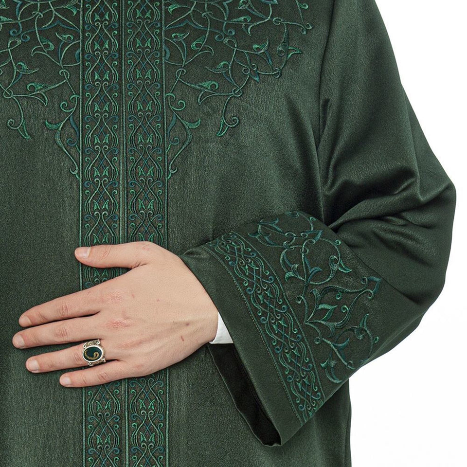 Emerald Green Kapudan Pasha Jubbah S, M, L Muslim Mens Prayer Dress, Islamic Mens Clothing Kaftan, Lux Embroidered Thobe, Jubba Thawb Bisht