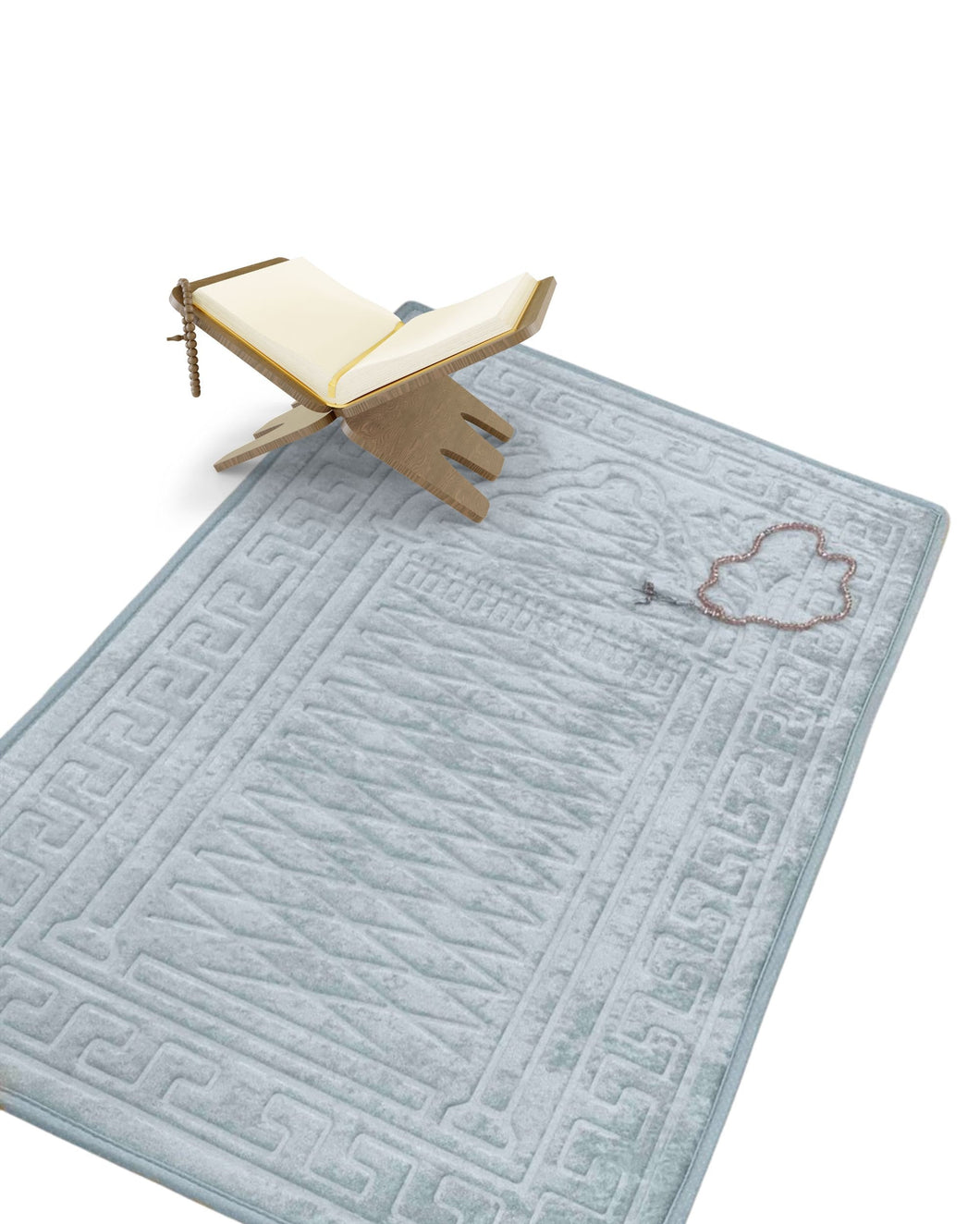 Turquoise Color Memory Foam Prayer Rug, Padded Prayer Mat, Sajjada Musalla Janamaz