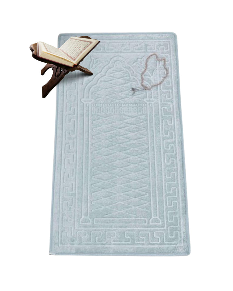 Turquoise Color Memory Foam Prayer Rug, Padded Prayer Mat, Sajjada Musalla Janamaz