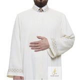 Salaah Cream Jubbah S, M, L, XL Muslim Mens Prayer Dress, Islamic Mens Clothing Kaftan, Lux Embroidered Thobe, Jubba Thawb Bisht