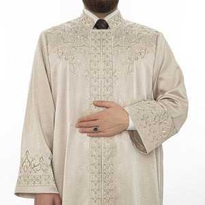 Lux Mulla Jubbah S, M, L, XL Muslimanska muška molitvena haljina, islamska muška odjeća kaftan, Lux vezeni Thobe, Jubba Thawb Bisht