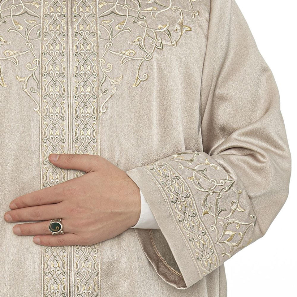 Lux Mulla Jubbah S, M, L, XL Muslim Mens Prayer Dress, Islamic Mens Clothing Kaftan, Lux Embroidered Thobe, Jubba Thawb Bisht