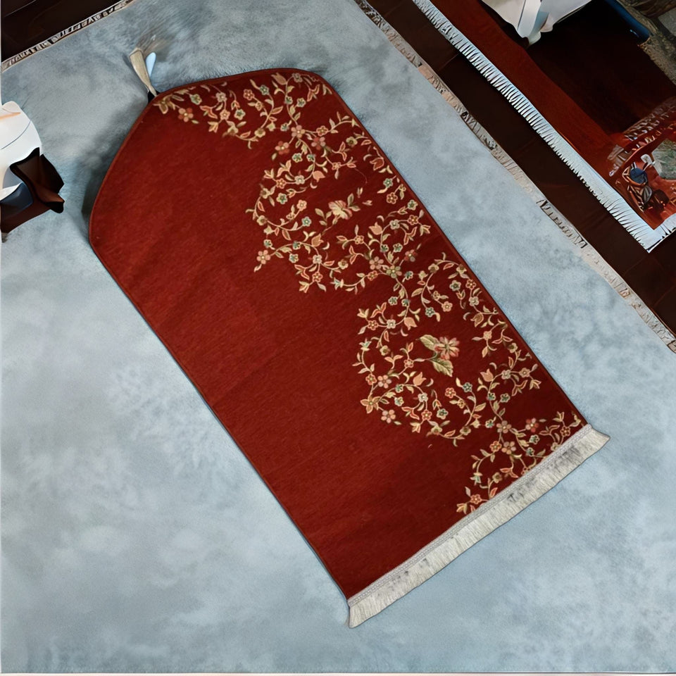 Triangle Prayer Mat with Flowers, Tasbih Gift Set, Ramadan Eid Hajj Umrah Wedding Birthday Islamic Anniversary Gifts, Khatam Al Quran Gift